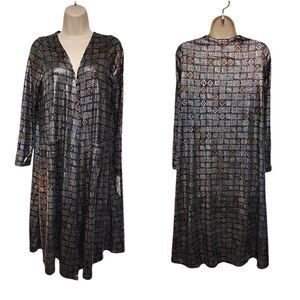 LULAROE SARAH SIZE MEDIUM LONG CARDIGAN GEOMETRIC PRINT SIZE SMALL